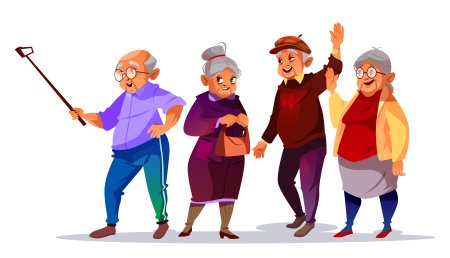 Пожилые люди мультяшные