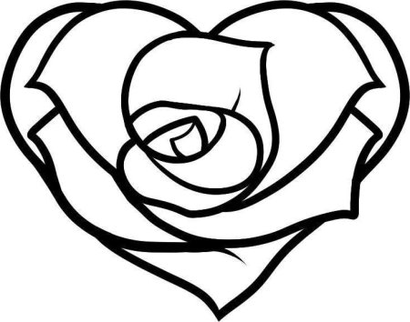 Раскраска сердечко с цветочками