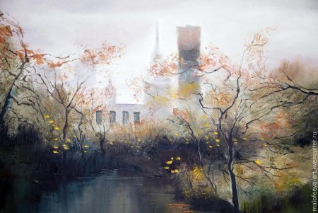 Поздняя осень живопись акварель