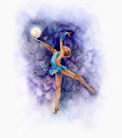 Гимнастка акварель