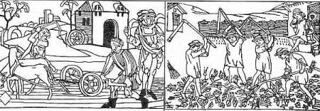 Крестьяне гравюра средние века