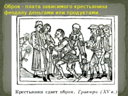 Денежный оброк 17 века