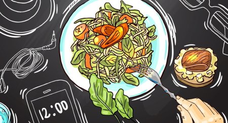 Горячая еда иллюстрации