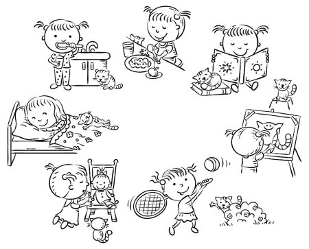 Режим дня раскраска