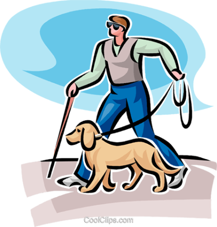 Собака поводырь иллюстрация