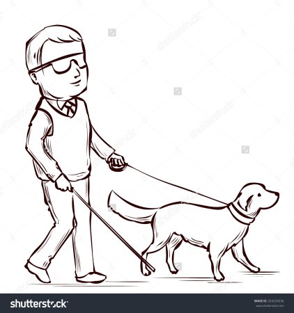 Собака поводырь раскраска