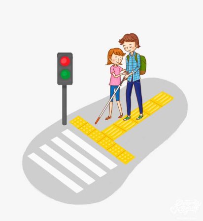 Слепой переходит дорогу