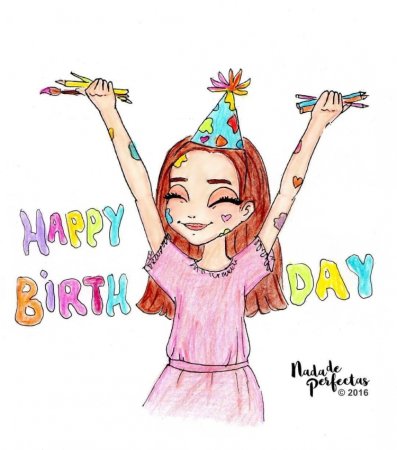 Рисунок на день рождения девочке
