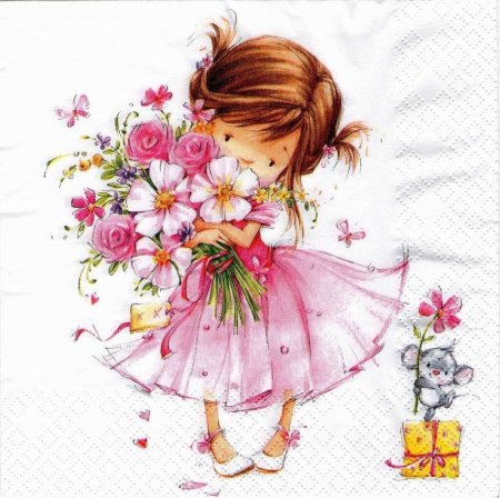 Нарисовать девочку с цветами