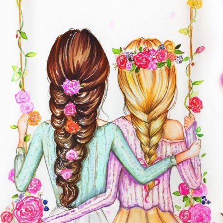 Красивый рисунок на др подруги