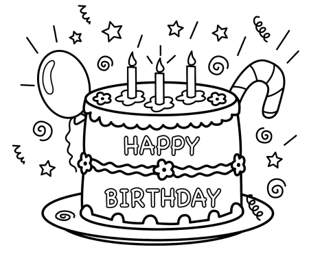 Раскраска "с днем рождения!"