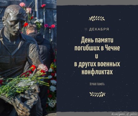 11 Декабря день памяти погибших в Чечне