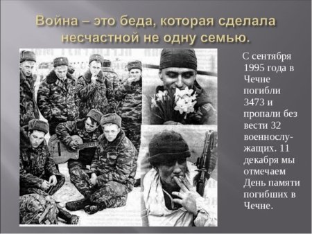 День памяти русских солдат погибших в Чечне 11 декабря