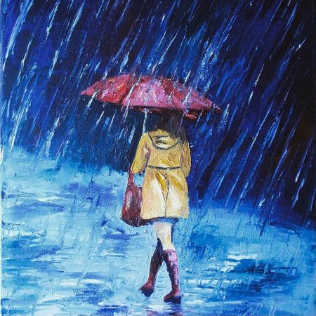 Рисование идет дождь старшая группа