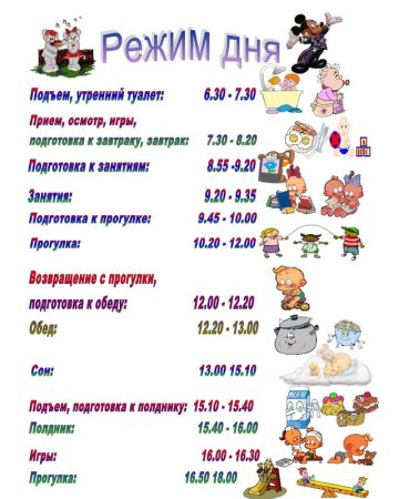 Распорядок дня ребенка в 2.5 года