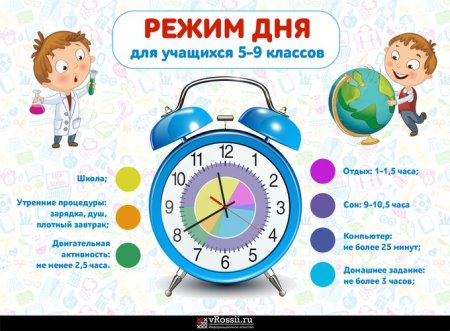 Режим дня ребёнка школьника