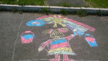 Рисунки на асфальте мелками ко Дню защиты детей