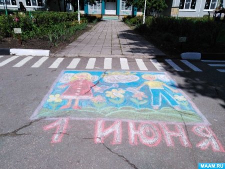 Рисунки на асфальте ко Дню России