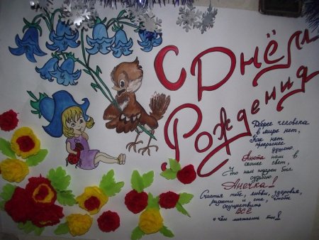 Нарисовать плакат на день рождения маме