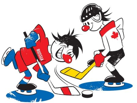 Хоккеисты с клюшкой сзади