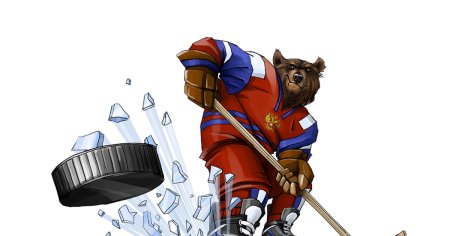 Мультяшный игрок в хоккей