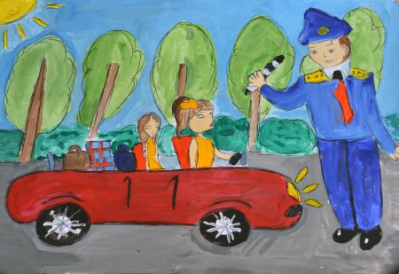 Рисунки ко Дню полиции детские