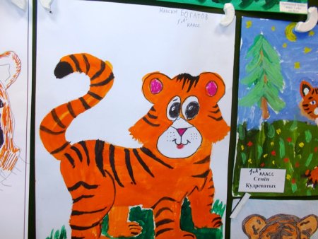 Рисунок ко Дню тигра детский