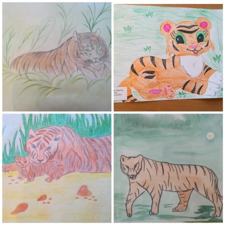 Рисунок на день тигра