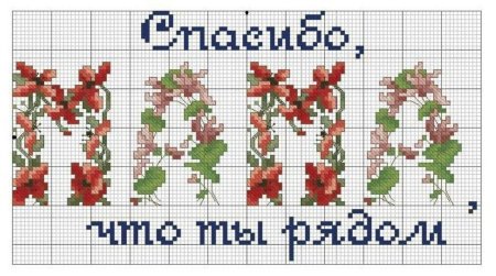 Схема вышивки крестом мама