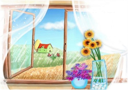 Летний пейзаж раскраска