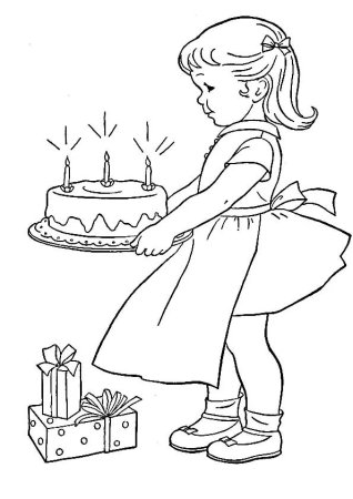 Раскраска "с днем рождения!"