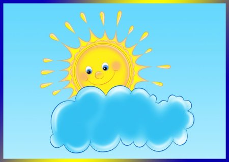 Солнышко и тучка для детей