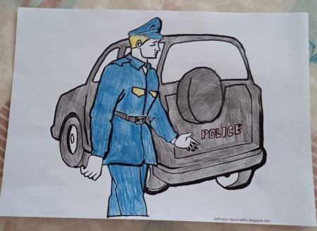 Рисунок на день полиции легкие
