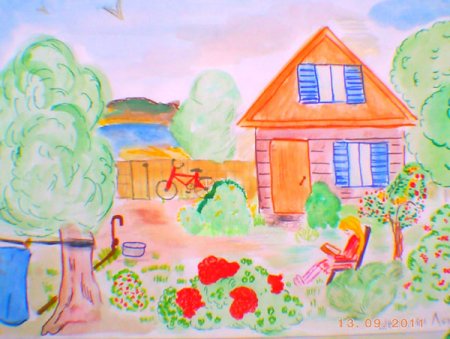 Рисунки для детей летние каникулы в деревне