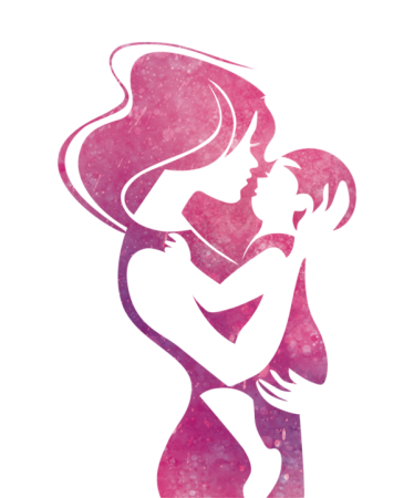 Силуэт матери и ребенка