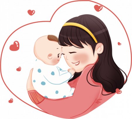Мама обнимает ребенка вектор