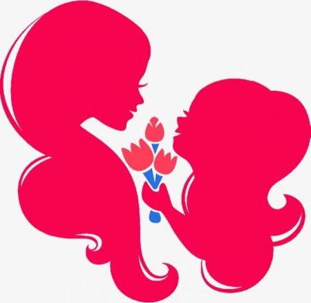 Силуэт мамы с ребенком