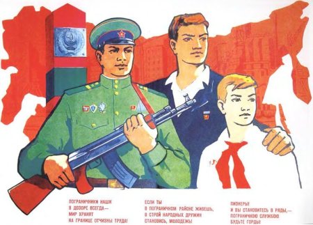 Советские плакаты пограничники