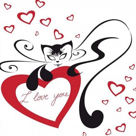 Кошечка с сердечком