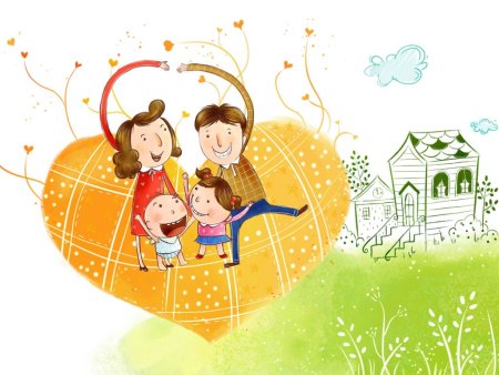 Дети и родители нарисовано