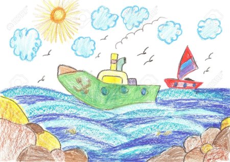 Рисунок день ВМФ детский