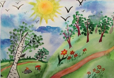 Летний пейзаж 1 класс