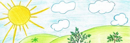 Летний пейзаж рисунок для детей