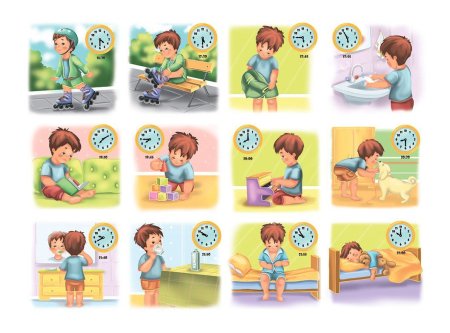 Карточки с режимом дня для детей