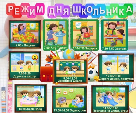 Распорядок дня школьника