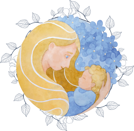 Мама с ребенком рисунок карандашом
