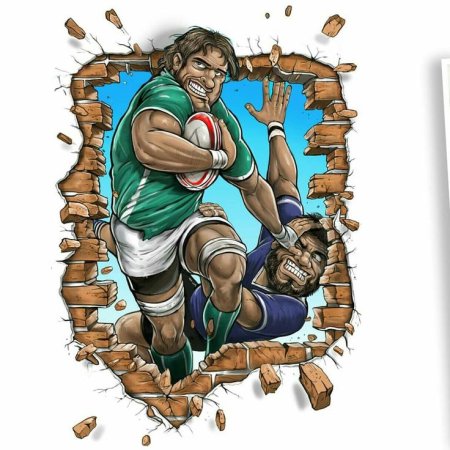 Нарисованный регбист