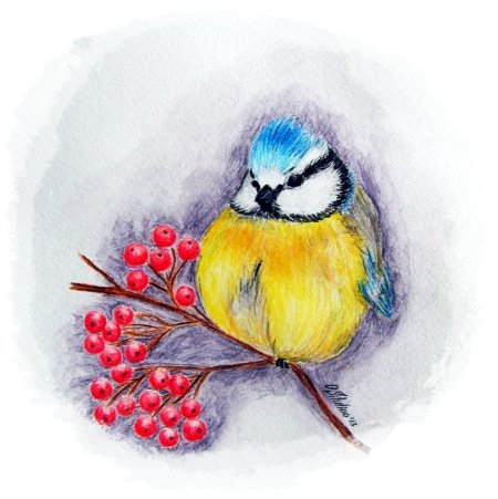 Две синички на ветке