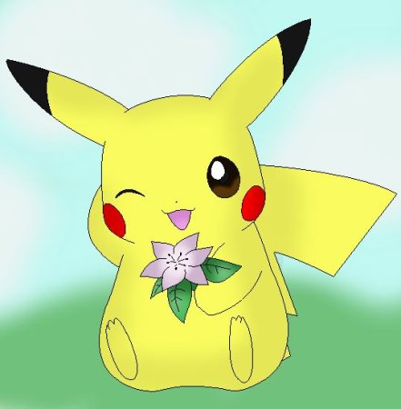 Пикачу с цветами