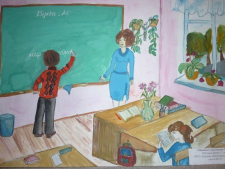 Детские рисунки на тему школа